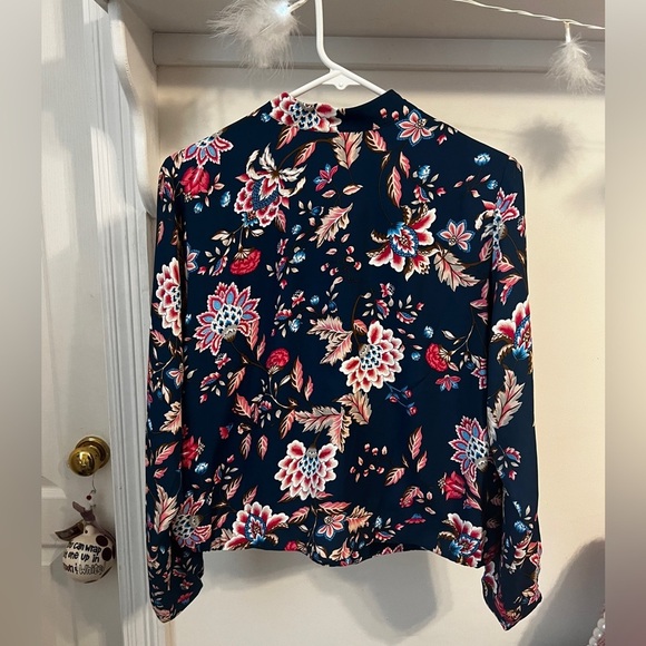 FINAL PRICE NWT DG2 Diane Gilman Women Blue w/multicolor Floral Print Full Zip - Picture 6 of 7